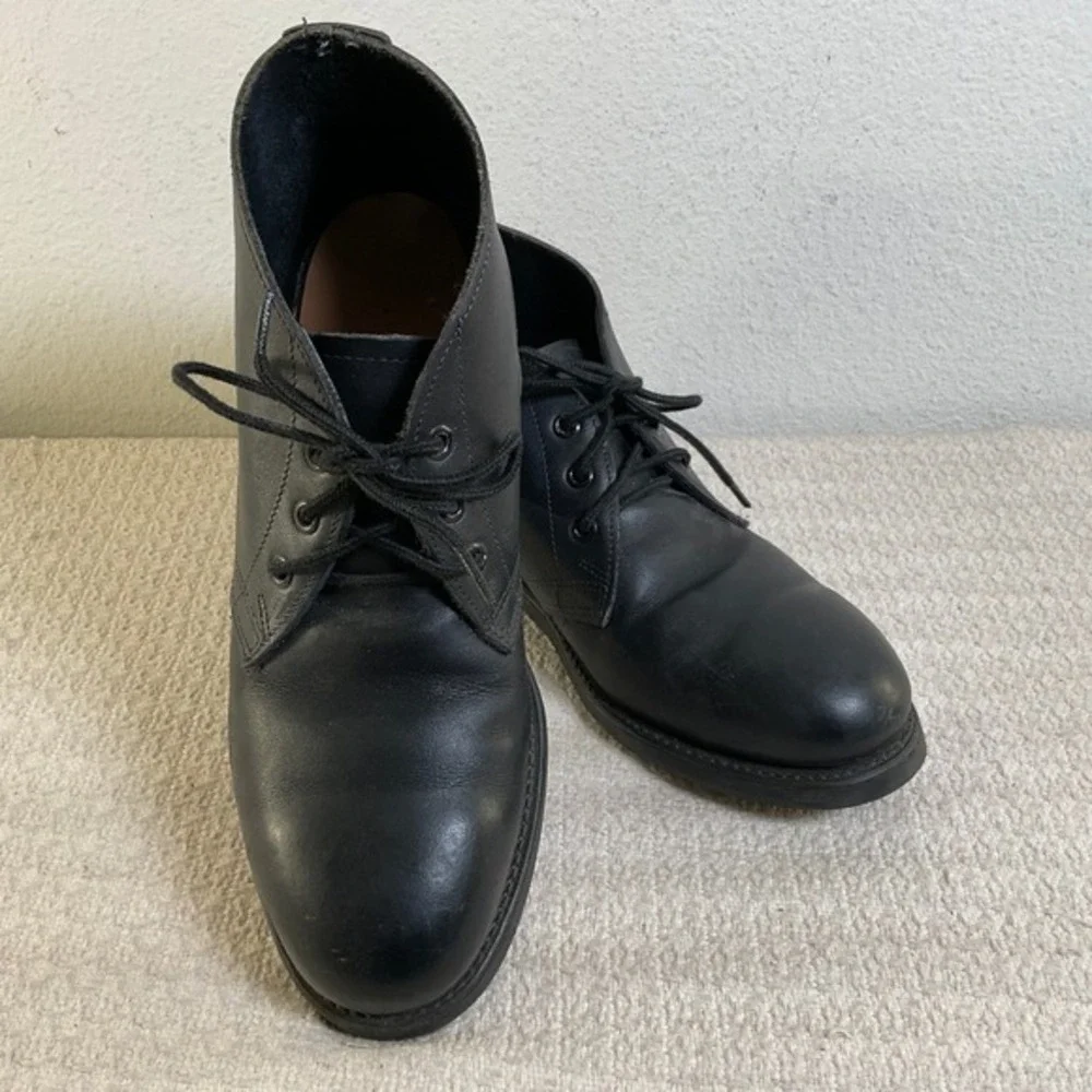 Biltrite Mens‎ Black Leather Steel Toe Chukka Boots 6.5 Oil Resist ANSI Z41.1-91